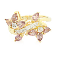 Gouden ring met Onverhitte Padparadscha Saffieren (AMAYANI)