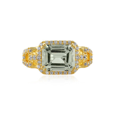 Zilveren ring met een groene amethist