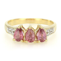 Gouden ring met Onverhitte Padparadscha Saffieren (AMAYANI)
