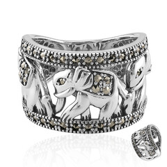 Zilveren ring met marcasieten