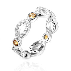 Zilveren ring met citrienstenen