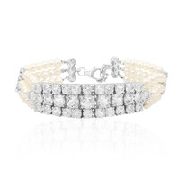 Zilveren armband met een witte topaas