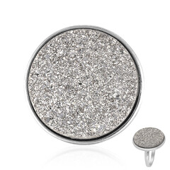 Zilveren ring met een glitter agaat