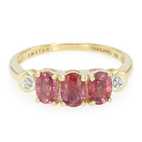 Gouden ring met Onverhitte Padparadscha Saffieren (AMAYANI)