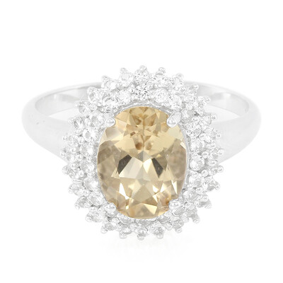 Zilveren ring met een champagne kwarts