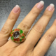 Zilveren ring met een groene amethist (Adela Silber)