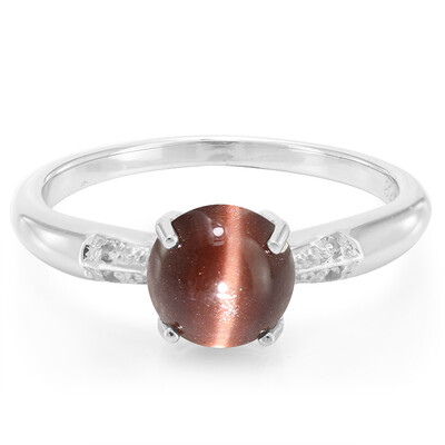 Zilveren ring met een kattenoog-scapoliet
