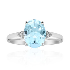 Zilveren ring met een hemel-blauwe topaas