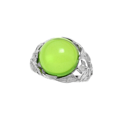 Zilveren ring met een Groene Colombiaanse Barnsteen (dagen)