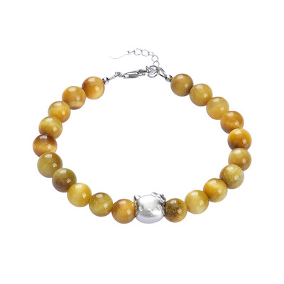 Zilveren armband met Gouden Tijgerogen