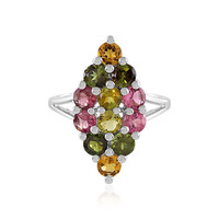 Zilveren ring met toermalijnen