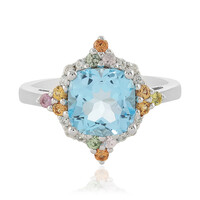 Zilveren ring met een hemel-blauwe topaas
