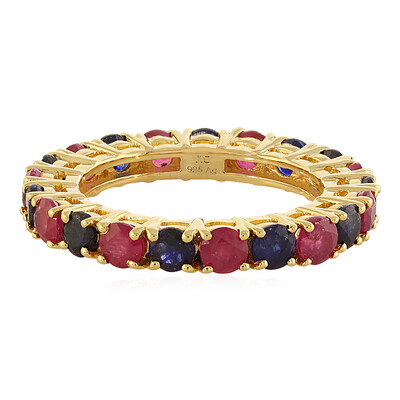Zilveren ring met Madagaskar Blauwe Saffieren