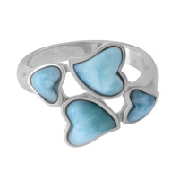 Zilveren ring met larimaren