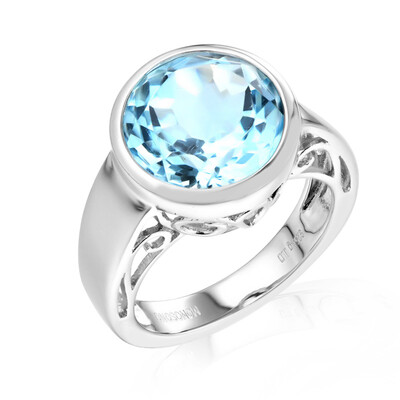 Zilveren ring met een hemel-blauwe topaas (MONOSONO COLLECTION)