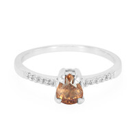 Zilveren ring met een Malaya granaat