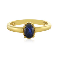 Zilveren ring met een blauwe ster saffier