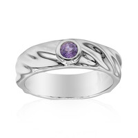 Zilveren ring met een Onverhitte Purper Saffier
