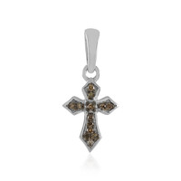 Zilveren hanger met I2 Champagne Diamanten