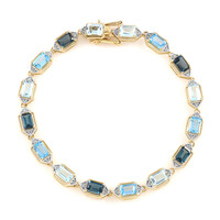 Zilveren armband met hemel-blauwe topaasstenen