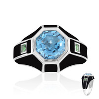 Zilveren ring met een Zwitsers-blauwe topaas (Remy Rotenier)