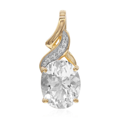 Gouden hanger met een Herkimer Kwarts (Amanda Adkins)