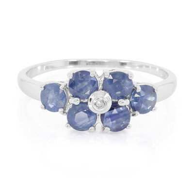 Zilveren ring met blauwe saffieren