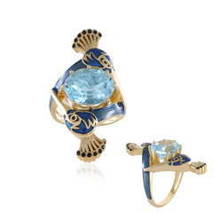 Zilveren ring met een hemel-blauwe topaas (Adela Silber)