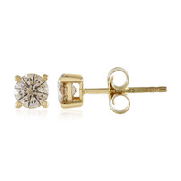 Gouden oorbellen met I1 Bruine Diamanten