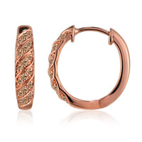 Gouden oorbellen met SI1 Argyle Rose De France Diamanten