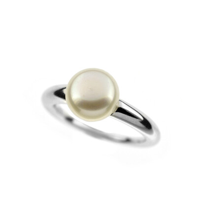 Zilveren ring met een parel (dagen)