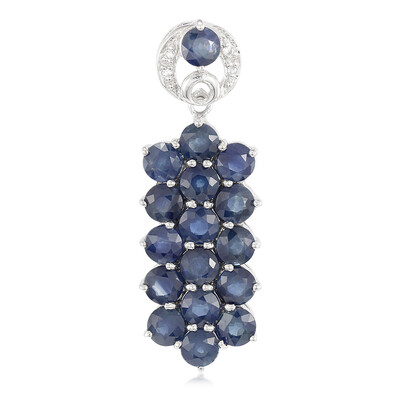 Zilveren hanger met blauwe saffieren