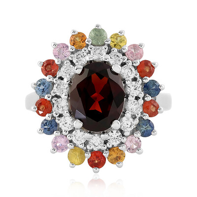 Zilveren ring met een Mozambique granaat