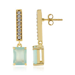 Zilveren oorbellen met Aqua Chalcedonen