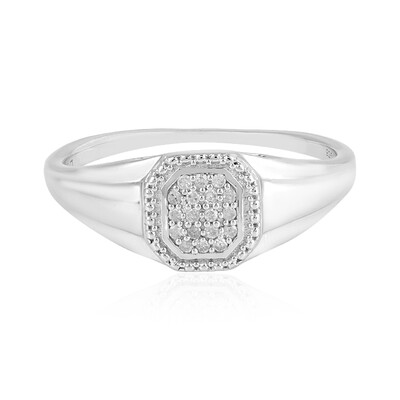 Zilveren herenring met I2 (I) Diamanten