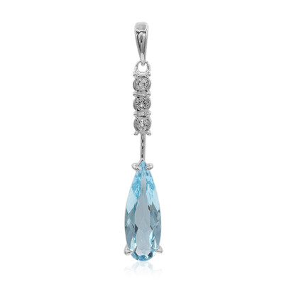 Zilveren hanger met een hemel-blauwe topaas