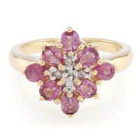 Gouden ring met Onverhitte Padparadscha Saffieren (AMAYANI)