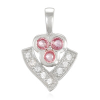 Zilveren hanger met roze saffieren