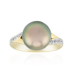 Zilveren ring met een Tahiti parel (TPC)