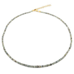 Zilveren halsketting met kattenoog-chrysoberilstenen