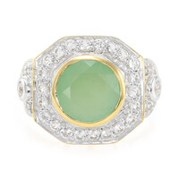 Zilveren ring met een groene chalcedoon