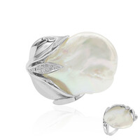 Zilveren ring met een zoetwater kweekparel (TPC)