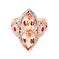 Gouden ring met morganieten (Dallas Prince Designs)
