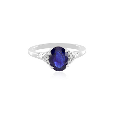Zilveren ring met een Madagaskar Blauwe Saffier