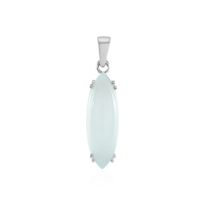 Zilveren hanger met een Aqua Chalcedoon
