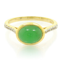 Zilveren ring met een keizerlijk chrysopraas