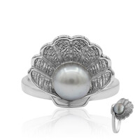 Zilveren ring met een zoetwater kweekparel