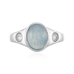 Zilveren ring met een aquamarijn