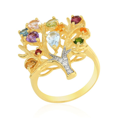 Zilveren ring met een hemel-blauwe topaas