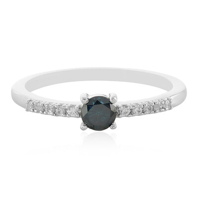 Zilveren ring met een I3 Champagne Diamant